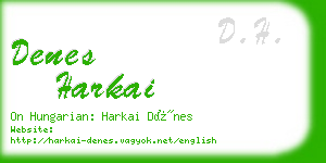 denes harkai business card